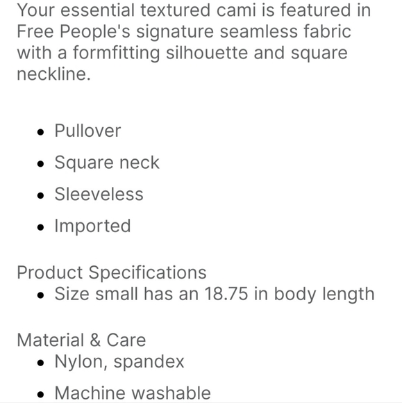 Free People Cami Tank Navy M/L NWT - Picture 6 of 6